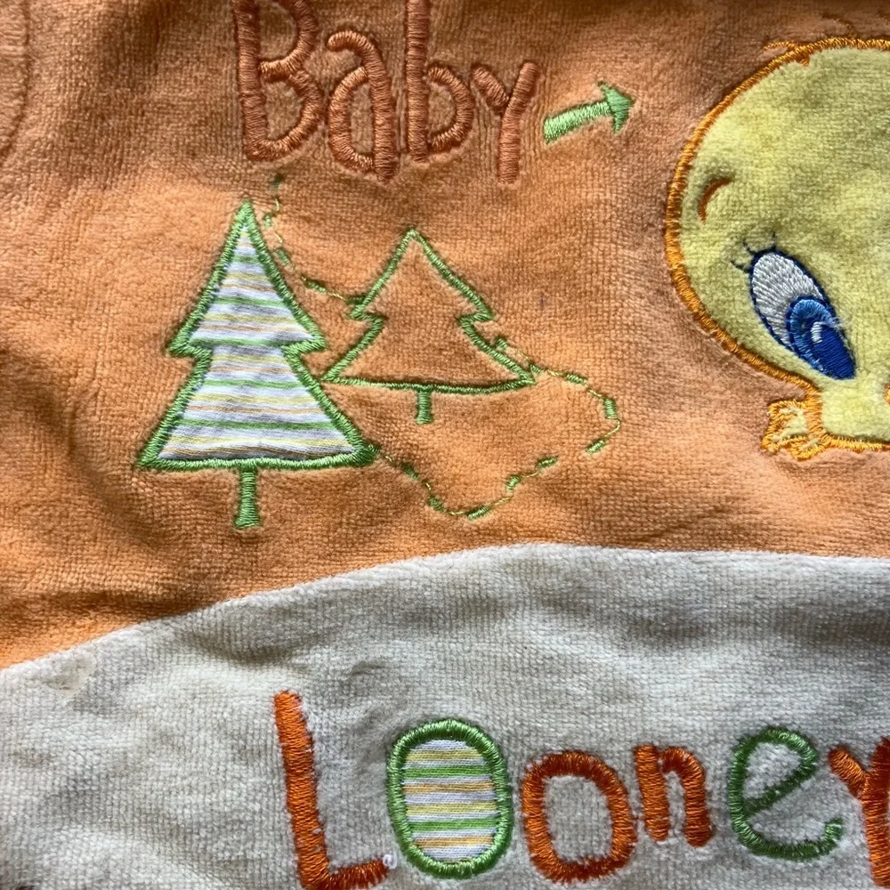 Vintage Looney Tunes Baby Taz Baby Tweety Velour Explorer Baby Onesie